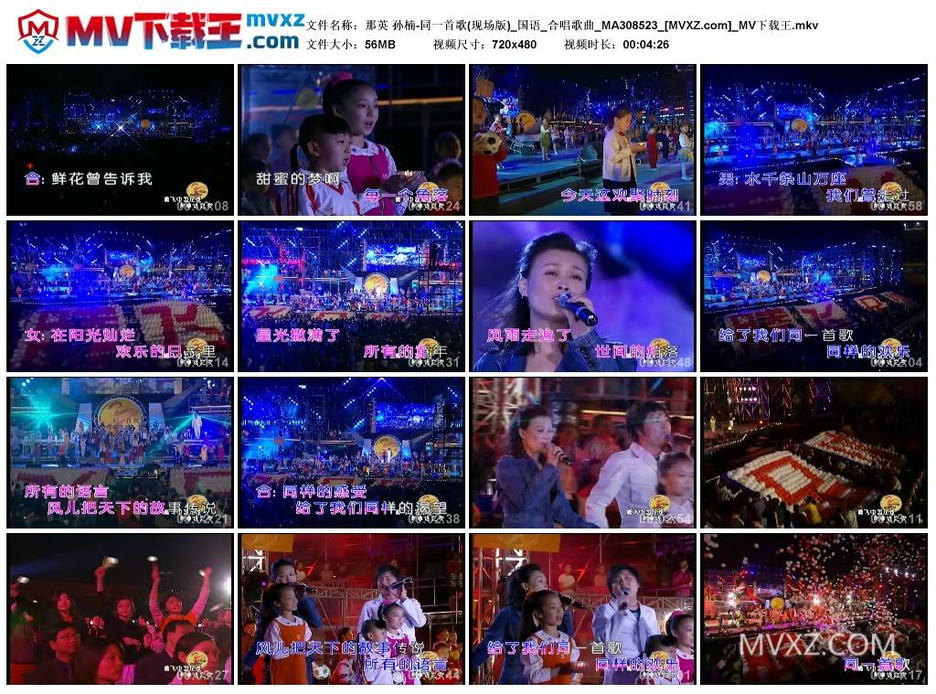 那英 孙楠-同一首歌(现场版)_国语_合唱歌曲_MA308523